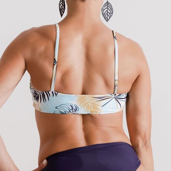 NWT: Scoop Bikini Tops in Green Palm and Deep Purple in Small - Picture 11 of 13